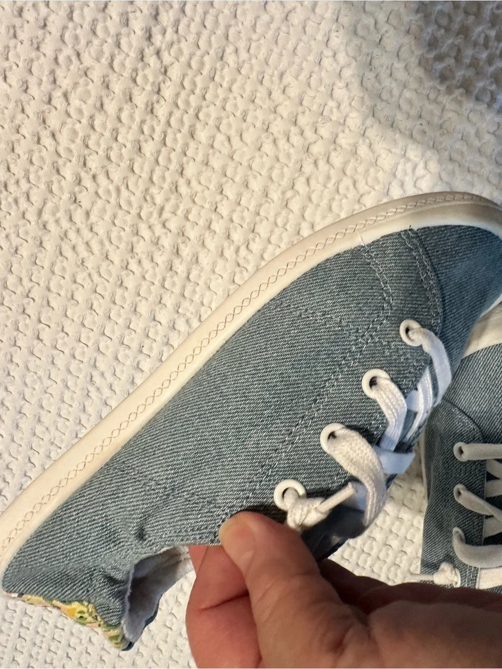 Women’s Denim-Style Casual Sneakers with White Laces